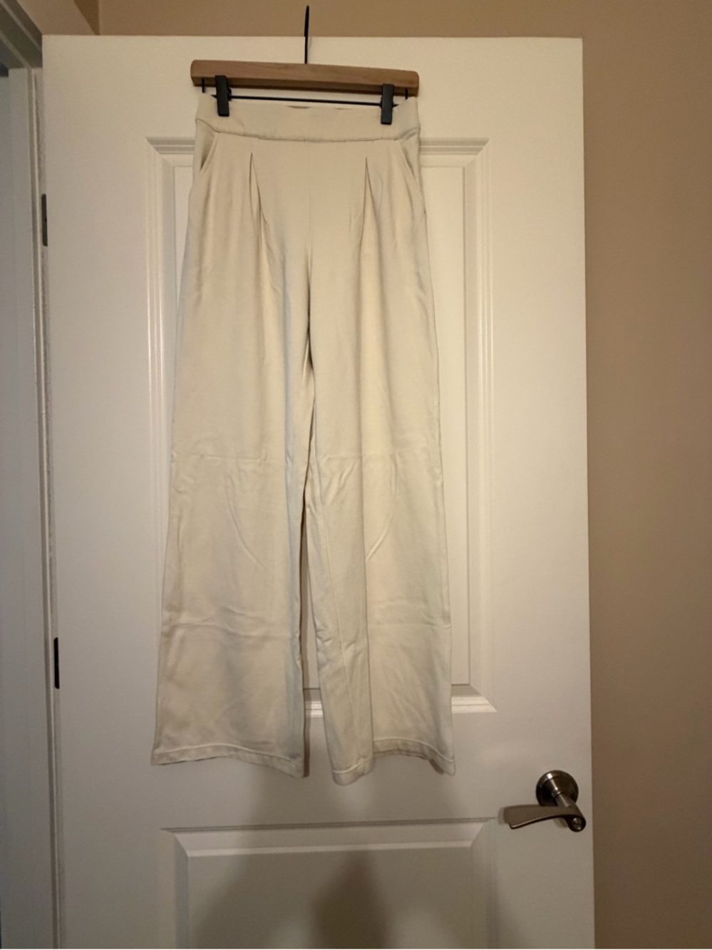 Max Studio Cream Wide-Leg High-Waist Pants sz S